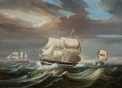 Blackwall Frigates in a Stiff Breeze by Francis Tudgay