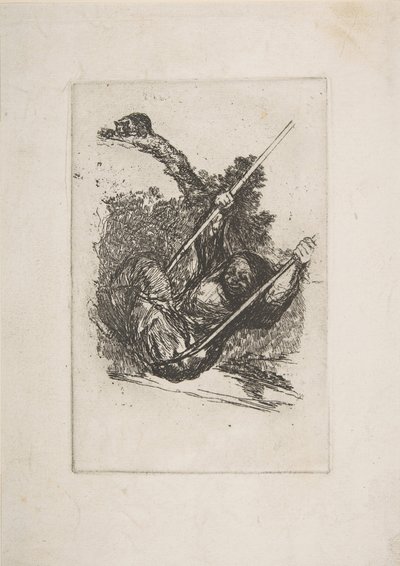 Old woman on a swing by Francisco de Goya