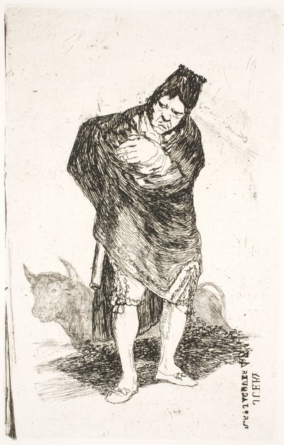 Andalusian Smuggler with Bull by Francisco de Goya