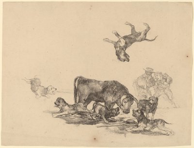 Bull Attacked by Dogs by Francisco de Goya