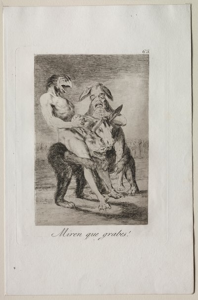 Caprichos: Look How Solemn They Are! by Francisco de Goya