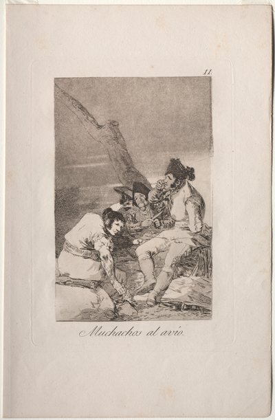 Caprichos: Lads Making Ready by Francisco de Goya
