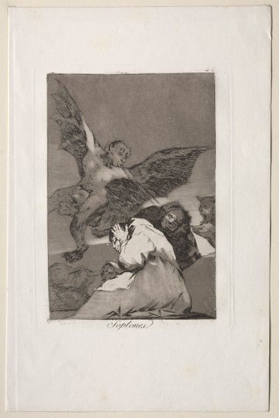 Caprichos: Tale-Bearers-Blasts of Wind by Francisco de Goya
