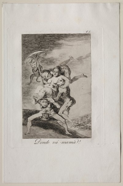 Caprichos: Where is Mother Going? by Francisco de Goya