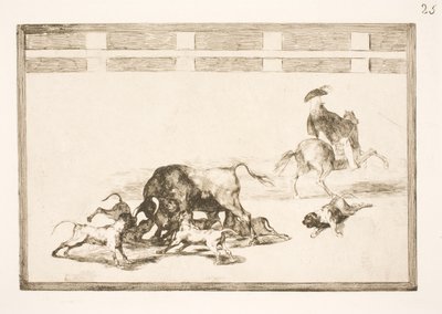 They Set the Dogs on the Bull by Francisco de Goya