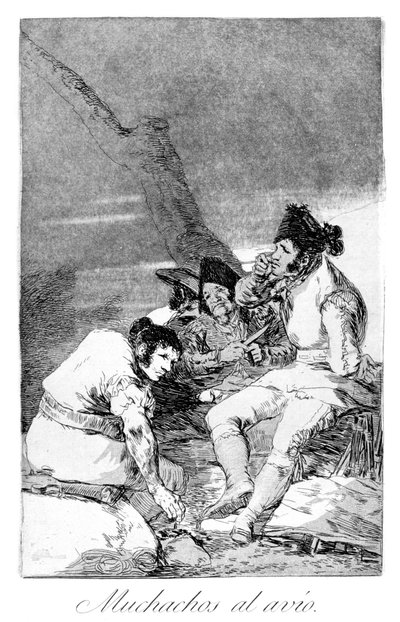 Lads making ready, 1799 by Francisco de Goya