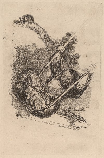 Old Woman on a Swing by Francisco de Goya