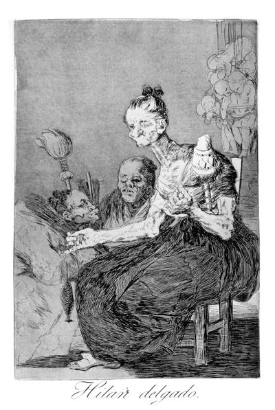 They Spin Finely, 1799 by Francisco de Goya
