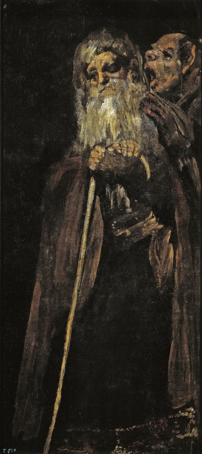 Two Old Men Two Monks by Francisco de Goya