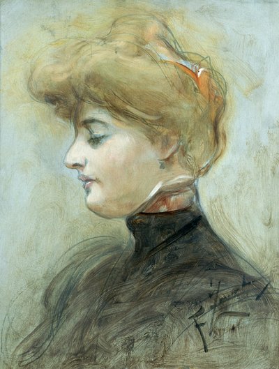 Head of a Blond Woman by Franciszek Zmurko