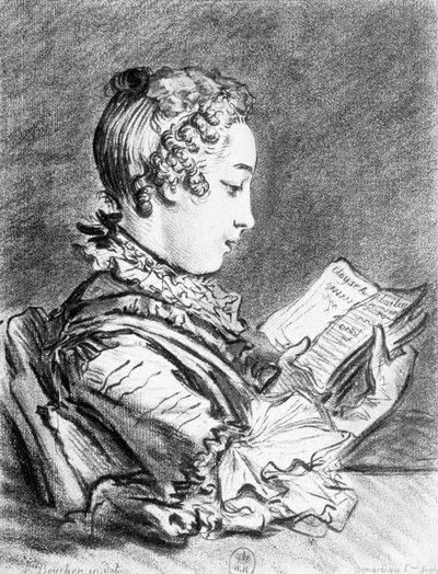 Marie-Jeanne Buzeau (1716-1796) (engraving) by Francois (after) Boucher