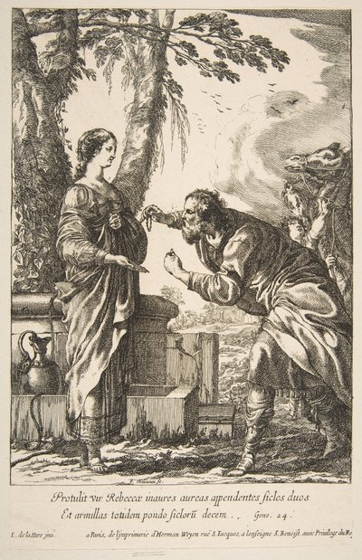 Rebecca and Eliezer by Francois Chauveau