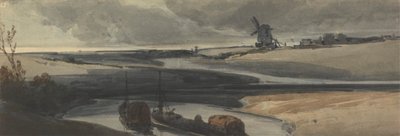 A French Canal Scene by Francois Louis Thomas Francia
