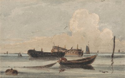 Boats on a Calm Sea by Francois Louis Thomas Francia