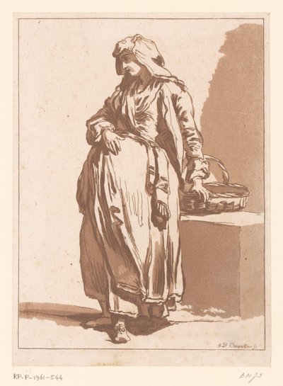 Peasant Woman with a Basket by Francois Philippe Charpentier