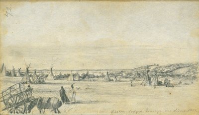 Siseton Lodges, Traverse des Sioux, 1851 by Frank Blackwell Mayer