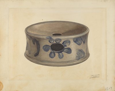 Grey Stoneware Cuspidor by Frank Fumagalli