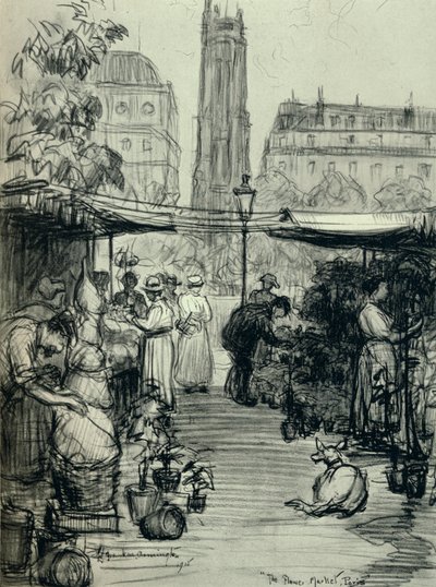 The Flower Market, 1915 by Frank Milton Armington