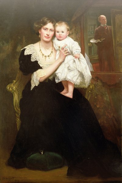 Mrs Moss Bennett and Child by Frank Moss Bennett