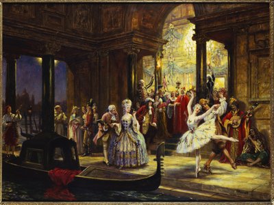 The Masked Ball, Venice by Frank Moss Bennett