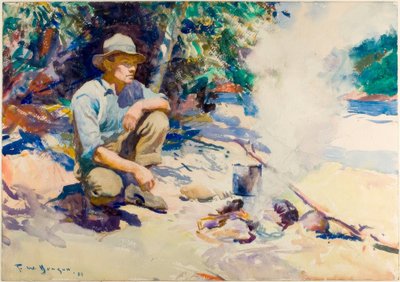 Boiling Water in the Kettle by Frank Weston Benson