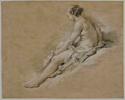 A Seated Nude Girl by François Boucher