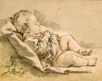 A Sleeping Baby by François Boucher