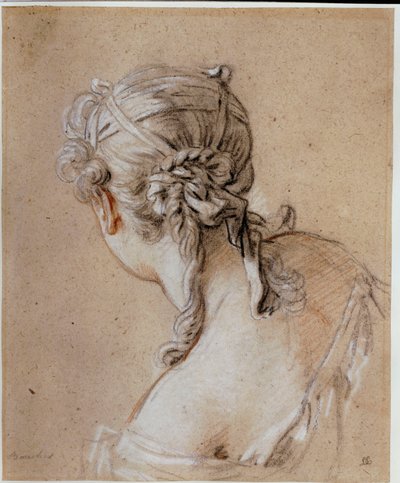 Head of a Woman from Behind by François Boucher