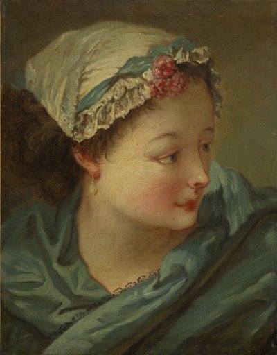 Head of a Young Woman by François Boucher