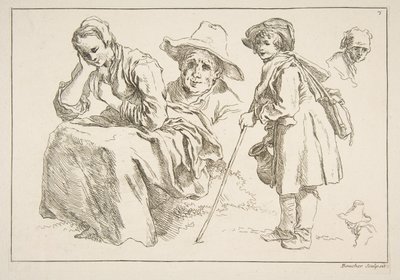 Sheet of Sketches, 1753 by François Boucher