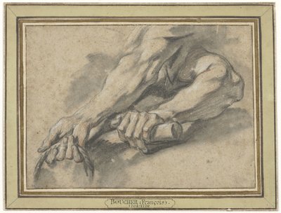 Studies of two forearms by François Boucher
