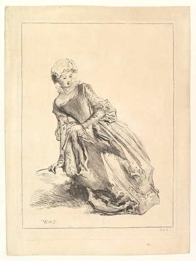 Woman leaning to left by François Boucher