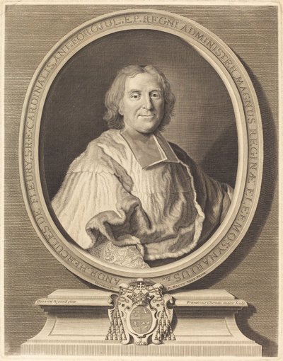 Cardinal Fleury by François Chereau I after Hyacinthe Rigaud