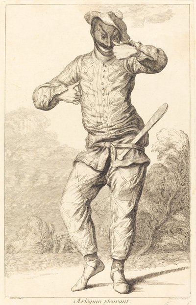 Arlequin pleurant by François Joullain after Claude Gillot