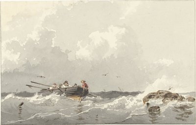 Rowboat at Sea by Frans Arnold Breuhaus de Groot
