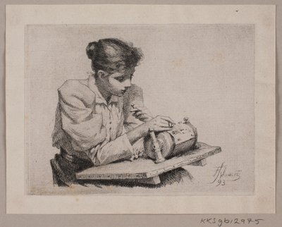 The Lace Maker by Frans Schwartz