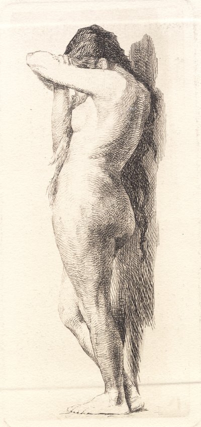 Nude Standing Woman, Hiding Face by Frans Schwartz