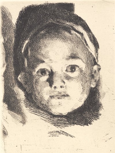 Test Plate: Head of a Little Boy by Frans Schwartz