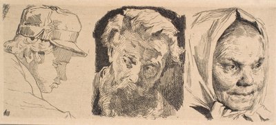 Test Plate: Three Heads by Frans Schwartz