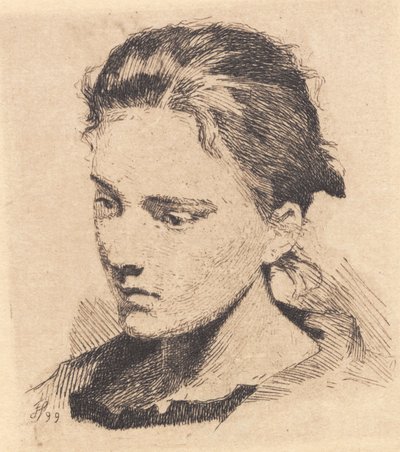 Sample Plate: Young Girl, Half Profile by Frans Schwartz