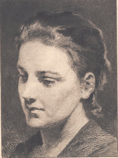 Young Girl with Hair Tied Up, Half-Profile by Frans Schwartz