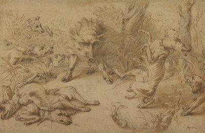 A Wild Boar at Bay by Frans Snijders