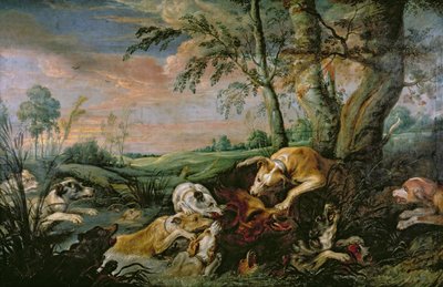 A Boar Hunt by Frans Snyders or Snijders