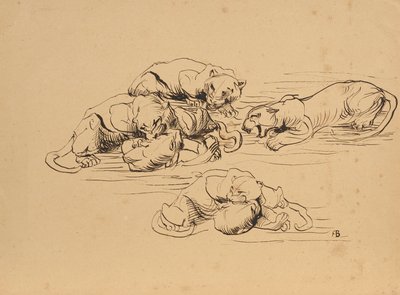 Fighting Sunda Panthers by Franz Barwig d. Ä.