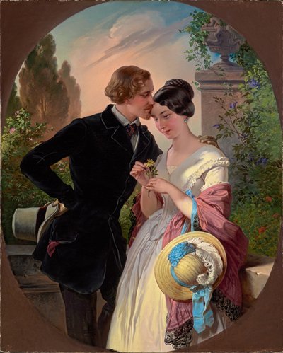 Faust and Gretchen in the 19th Century by Franz Dobiaschofsky