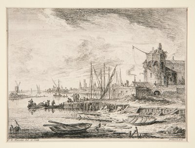 View of a Harbor #9 by Franz Edmund Weirotter