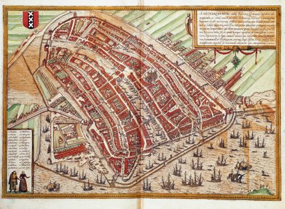Map of Amsterdam by Franz Hogenberg
