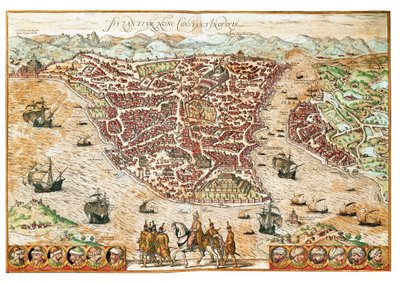 Map of Byzantium (Engraving) by Franz Hogenberg