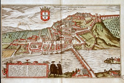 Map of Coimbra (engraving) by Franz Hogenberg