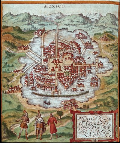 Map of Mexico by Franz Hogenberg